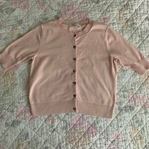 Pink Short Sleeve Cardigan